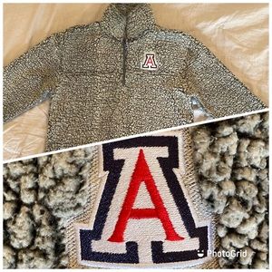 Gray Sherpa Quarter Zip - University of Arizona - Size Small - Cute, Cozy, Warm